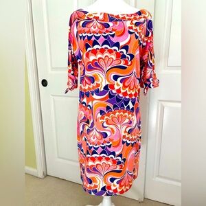 Trina Turk Colorful Geo Swirl Pattern Dress